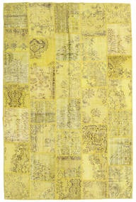 Patchwork Matto 197X301 Moderni Käsinsolmittu Keltainen/Oliivinvihreä (Villa, Turkki)