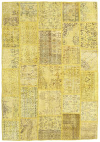 Patchwork Tapis 160X232 Moderne Fait Main Jaune/Beige Foncé (Laine, Turquie)