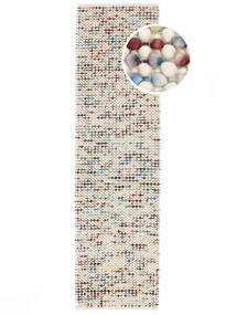 Big Drop - Multi Mix Koberec 80X290 Moderní Ruční Tkaní Běhoun Béžová/Světle Hnědá (Vlna, Indie)