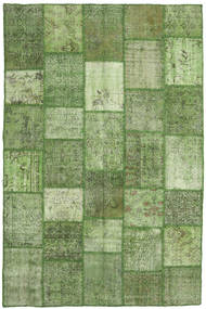 Patchwork 러그 198X300 정품
 모던 수제 올리브 그린/라이트 그린/다크 그린 (울, 터키)