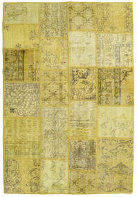 Patchwork Koberec 138X204 Moderní Ručně Tkaný Žlutý/Olivově Zelený (Vlna, Turecko)