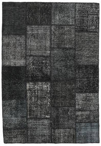Patchwork Tapete 158X232 Moderno Feito A Mão Cinza Escuro/Preto (Lã, Turquia)