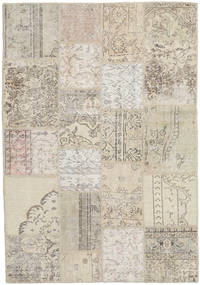 Patchwork Tapis 140X200 Moderne Fait Main Marron Clair/Gris Clair (Laine, Turquie)