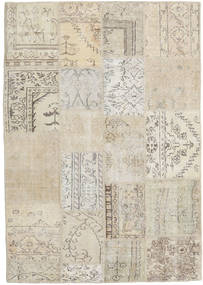 Patchwork Tapis 140X201 Moderne Fait Main Marron Clair/Beige Foncé (Laine, Turquie)