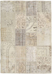 Patchwork Tapete 140X201 Moderno Feito A Mão Castanho Claro/Bege Escuro (Lã, Turquia)