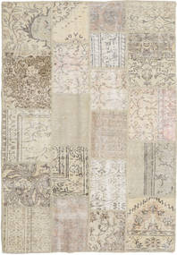 Patchwork Tapete 140X202 Moderno Feito A Mão Castanho Claro/Bege Escuro (Lã, Turquia)