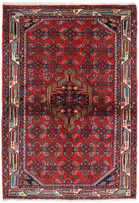 Hamadan Matta 108X158 Äkta Orientalisk Handknuten Mörkröd/Mörkbrun (Ull, Persien/Iran)