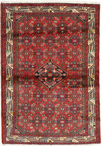 Hamadan Tapis 104X147 D'orient Fait Main Marron Foncé/Marron (Laine, Perse/Iran)