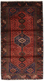 Hamadan Teppich
 113X208 Echter Orientalischer Handgeknüpfter Schwartz/Dunkelrot (Wolle, Persien/Iran)