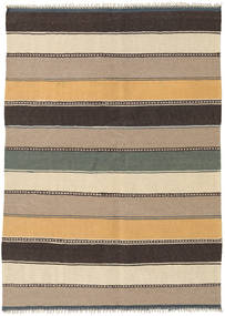 Kilim Tapete 130X180 Oriental Tecidos À Mão Castanho Claro/Castanho Escuro (Lã, Pérsia/Irão)