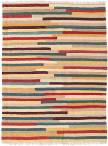 Kilim 러그 140X186 정품
 오리엔탈 수제 라이트 브라운/다크 베이지 (울, 페르시아/이란)