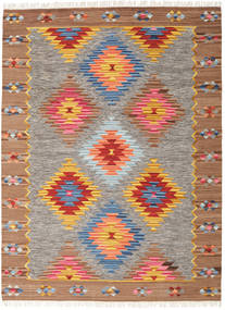 Spring Kilim Tapis 210X290 Moderne Tissé À La Main Gris Clair/Marron (Laine, Inde)