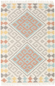 Summer Kelim Matta 120X180 Äkta Modern Handvävd Beige/Ljusgrå (Ull, Indien)