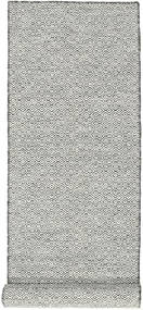 Kelim Goose Eye - Černá/Šedá Koberec 80X340 Moderní Ruční Tkaní Běhoun Béžová/Tmavošedý/Světle Šedá (Vlna, Indie)