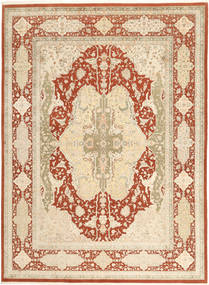 Tabriz Royal Tapete 270X367 Oriental Feito A Mão Castanho Claro/Bege Grande ( Índia)
