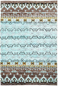 Quito - L. Blue Rug 190X290 Authentic
 Modern Handknotted Turquoise Blue/Dark Grey (Silk, India)