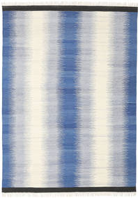 Ikat - Blau Teppich
 210X290 Echter Moderner Handgewebter Beige/Hellgrau/Blau (Wolle, Indien)
