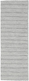 Kilim Long Stitch - 진한 회색 러그 80X240 정품
 모던 수제 복도용 러너
 라이트 그레이/베이지 (울, 인도)