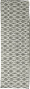 Kelim Long Stitch - Harmaa Matto 80X240 Moderni Käsinkudottu Käytävämatto Vaaleanharmaa/Tummanharmaa (Villa, Intia)