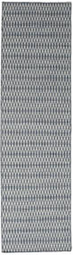 Kilim Long Stitch - Bleu Tapis 80X290 Moderne Tissé À La Main Tapis Couloir Gris Foncé/Gris Clair (Laine, Inde)