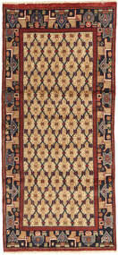 Hamadan Tapis 95X210 D'orient Fait Main Tapis Couloir Marron Clair/Marron Foncé/Marron (Laine, Perse/Iran)