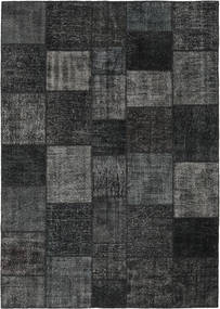 Patchwork Tapete 251X350 Moderno Feito A Mão Preto/Cinza Escuro Grande (Lã, Turquia)
