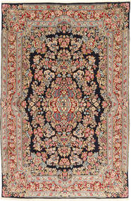 Kirman Tappeto 155X243 Orientale Fatto A Mano Marrone/Blu Scuro (Lana, Persia/Iran)