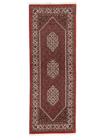 Bidjar With Silk Rug 73X200 Authentic
 Oriental Handknotted Hallway Runner
 Brown/Dark Brown (Wool/Silk, Persia/Iran)