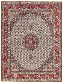 Moud Tæppe 150X200 Ægte Orientalsk Håndknyttet Lysebrun/Mørkerød (Uld/Silke, Persien/Iran)