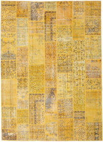 Patchwork Alfombra 251X356 Moderna Hecha A Mano Amarillo/Marrón Claro Grande (Lana, Turquía)