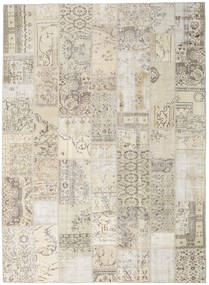 Patchwork Tapete 253X348 Moderno Feito A Mão Cinzento Claro/Bege Grande (Lã, Turquia)