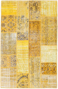 Patchwork Teppe 131X202 Ekte Moderne Håndknyttet Gul/Lysbrun (Ull, Tyrkia)