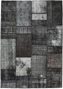 Patchwork Matta 161X230 Äkta Modern Handknuten Mörkgrå/Svart (Ull, Turkiet)