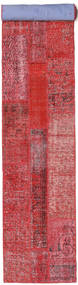Patchwork Rug 80X504 Authentic
 Modern Handknotted Hallway Runner
 Rust Red/Pink (Wool, Turkey)