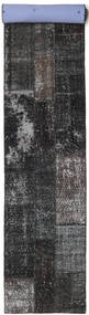 Patchwork Tappeto 81X603 Moderno Fatto A Mano Alfombra Pasillo Grigio Scuro/Nero (Lana, Turchia)