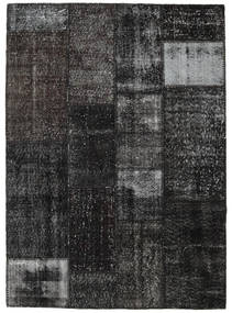 パッチワーク 絨毯 141X197 モダン 手織り 黒/濃いグレー (ウール, トルコ)