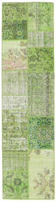 Patchwork Tapete 80X303 Moderno Feito A Mão Tapete Passadeira Verde Claro/Verde Escuro (Lã, Turquia)