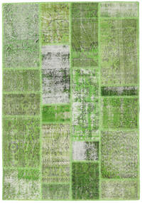 Patchwork Tapete 139X202 Moderno Feito A Mão Verde Pastel/Verde Claro (Lã, Turquia)
