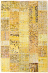 Patchwork Tæppe 202X302 Ægte Moderne Håndknyttet Gul/Lysebrun (Uld, Tyrkiet)