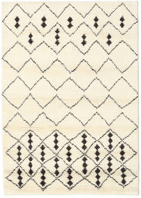Berber Indo - Off-Branco/Preto Tapete 140X200 Moderno Feito A Mão Bege (Lã, Índia)