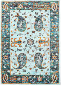 Vega Sari Silk - L.blue Rug 140X200 Authentic
 Modern Handknotted Turquoise Blue/Light Blue (Silk, India)
