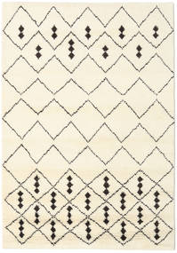 Berber Indiai - Off-White/Fekete Szőnyeg 160X230 Modern Csomózású Bézs (Gyapjú, India)