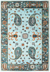 Vega Sari Silk - L.blue Rug 210X290 Authentic
 Modern Handknotted Turquoise Blue/Light Grey (Silk, India)