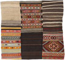 Kilim Patchwork Tappeto 214X222 Moderno Tessuto A Mano Quadrato Marrone Scuro/Marrone Chiaro (Lana, Turchia)