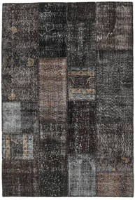 Patchwork Alfombra 141X207 Moderna Hecha A Mano Gris Oscuro/Negro (Lana, Turquía)
