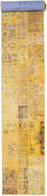 Patchwork Tapis 80X614 Moderne Fait Main Tapis Couloir Marron Clair/Jaune (Laine, Turquie)