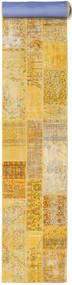 Patchwork Tapis 80X610 Moderne Fait Main Tapis Couloir Jaune/Marron Clair (Laine, Turquie)