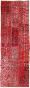 Patchwork Χαλι 82X248 Σύγχρονα Χειροποιητο Χαλι Διαδρομοσ Σκούρο Κόκκινο/Kόκκινα (Μαλλί, Τουρκικά)