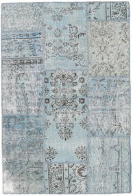 Patchwork Tapijt 120X179 Echt Modern Handgeknoopt Lichtgrijs/Lichtblauw (Wol, Turkije)