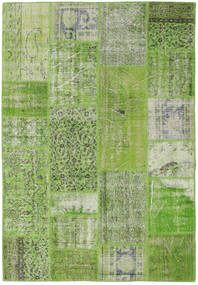 Patchwork Rug 161X234 Authentic
 Modern Handknotted Light Green/Olive Green (Wool, Turkey)